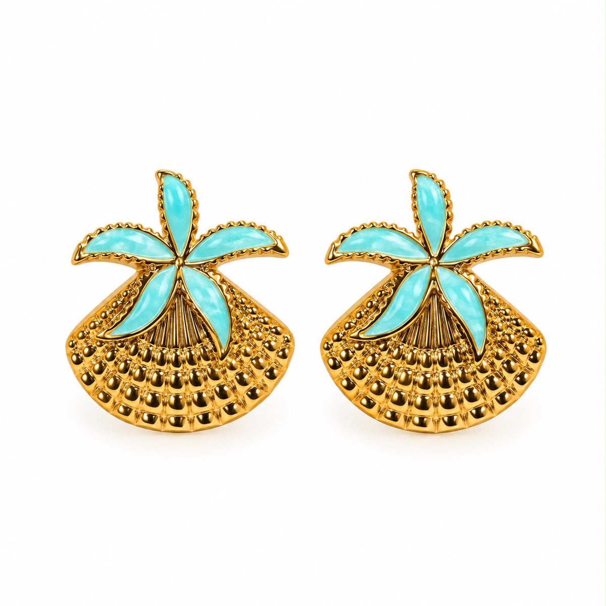 Aretes estrella de mar azul