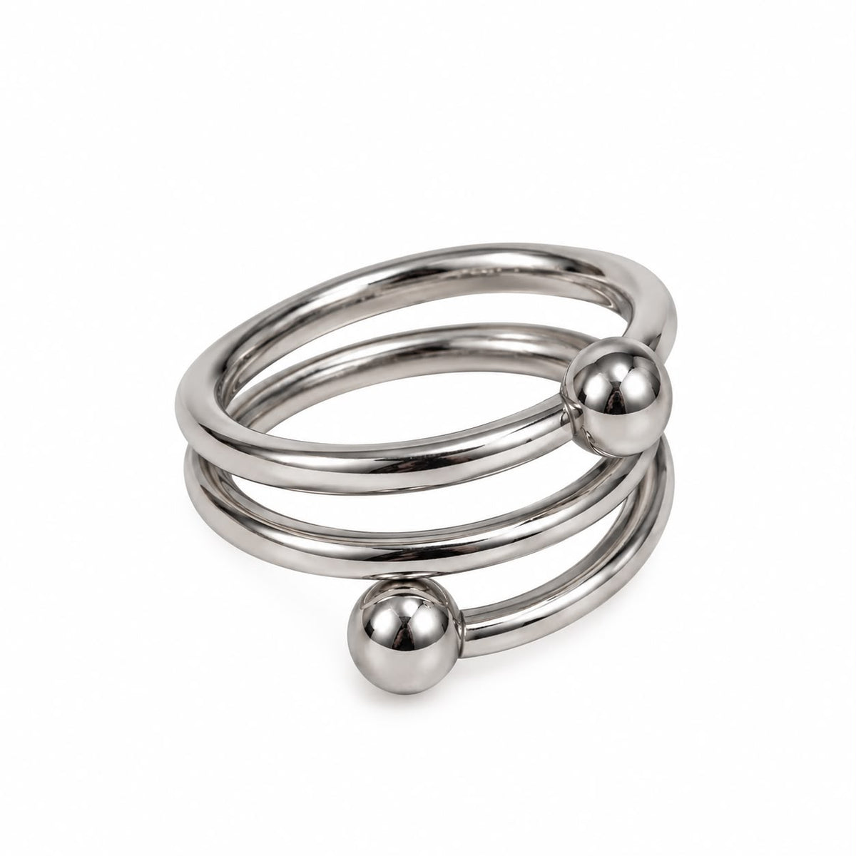 Anillo plata con bolitas