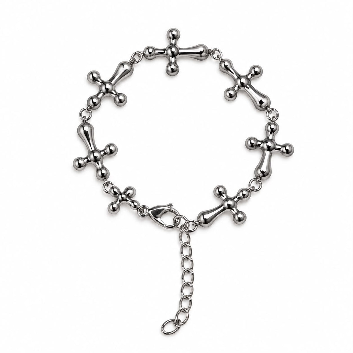 Pulsera cruz ajustable plata