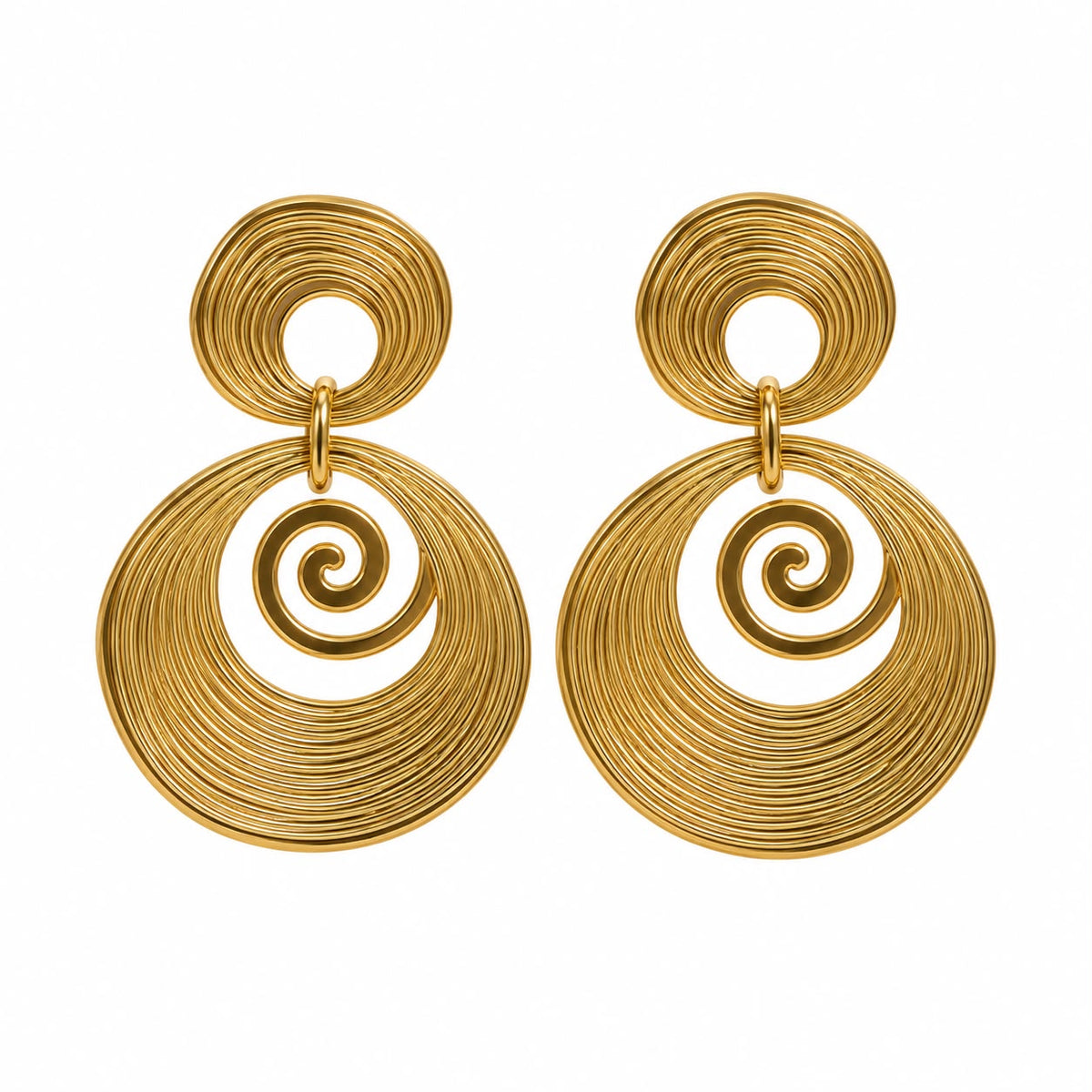 Aretes dorados dobles