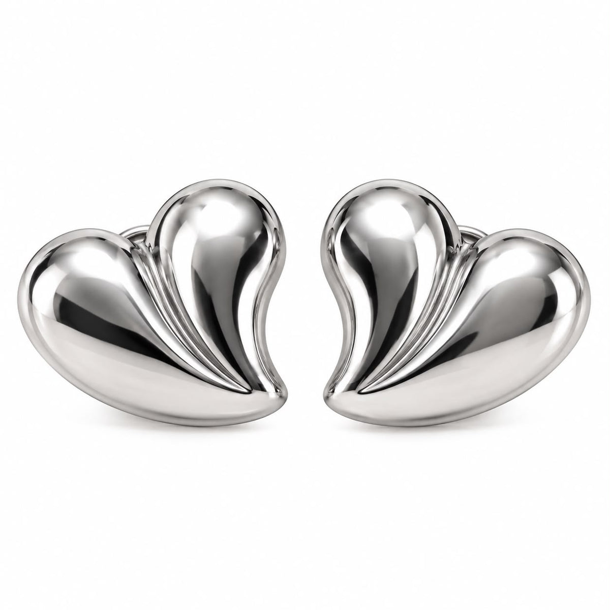 Aretes corazón plata