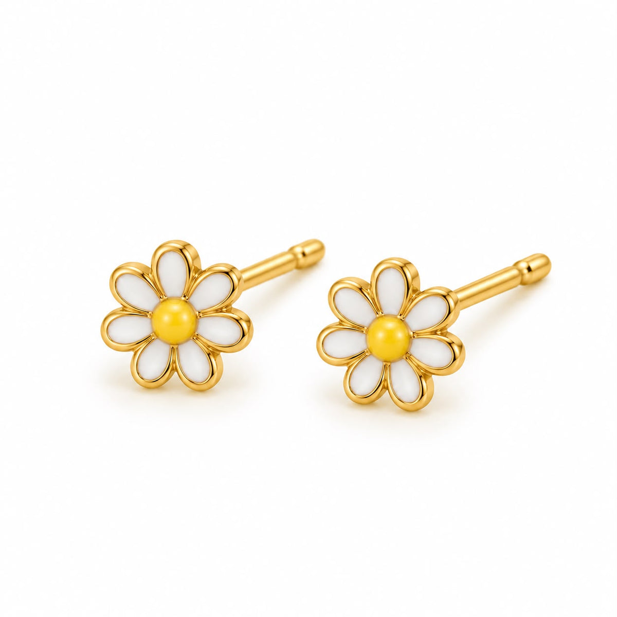 Aretes mini flor blanca