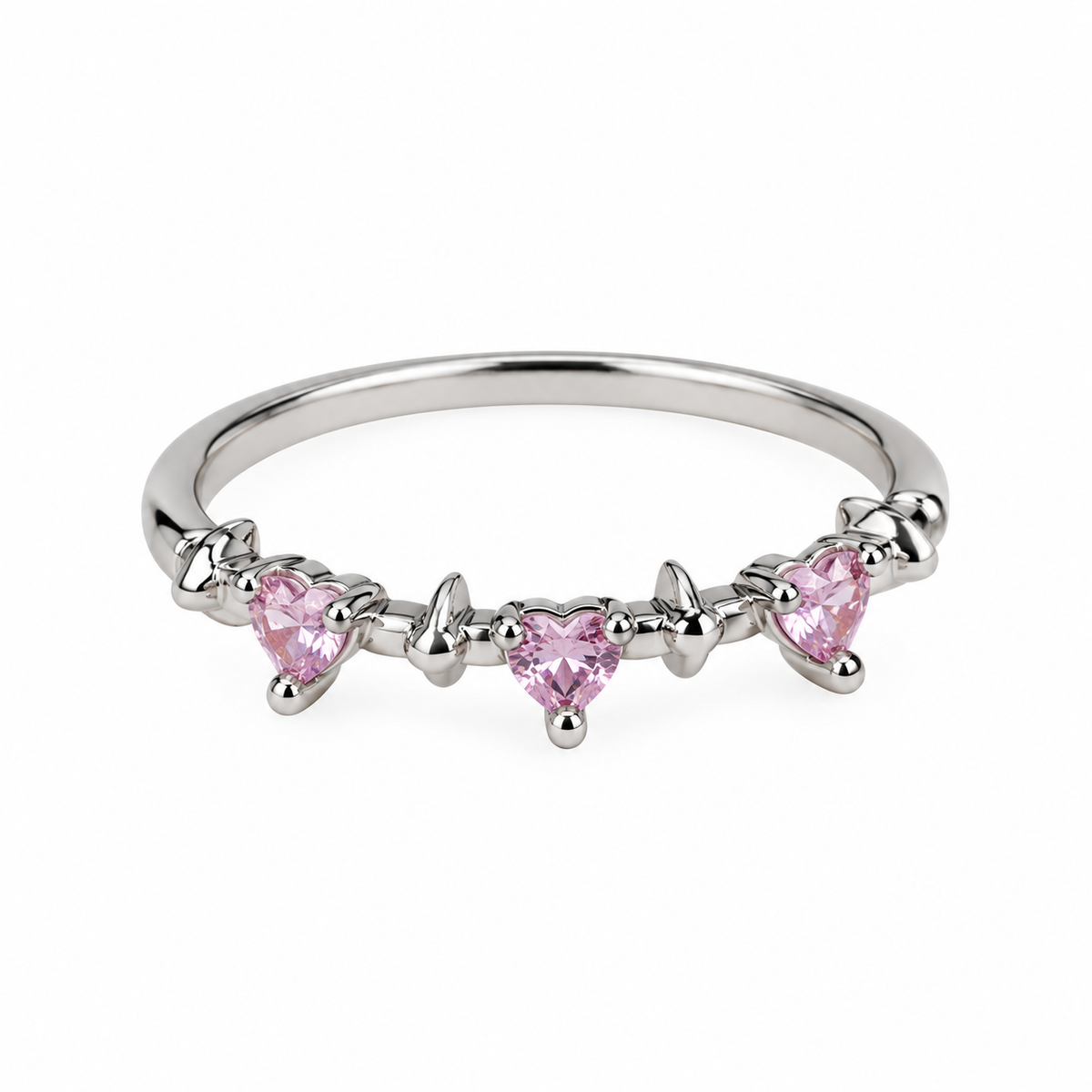Anillo de corazones rositas