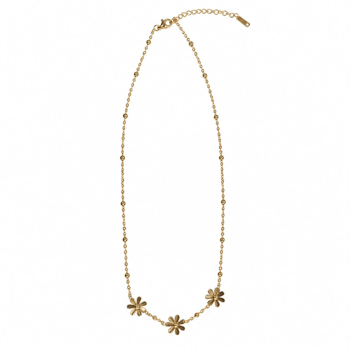 Collar dorado de flores