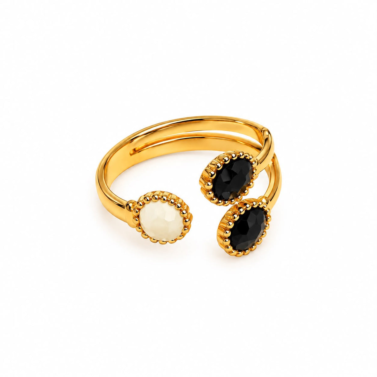 Anillo ajustable blanco&negro