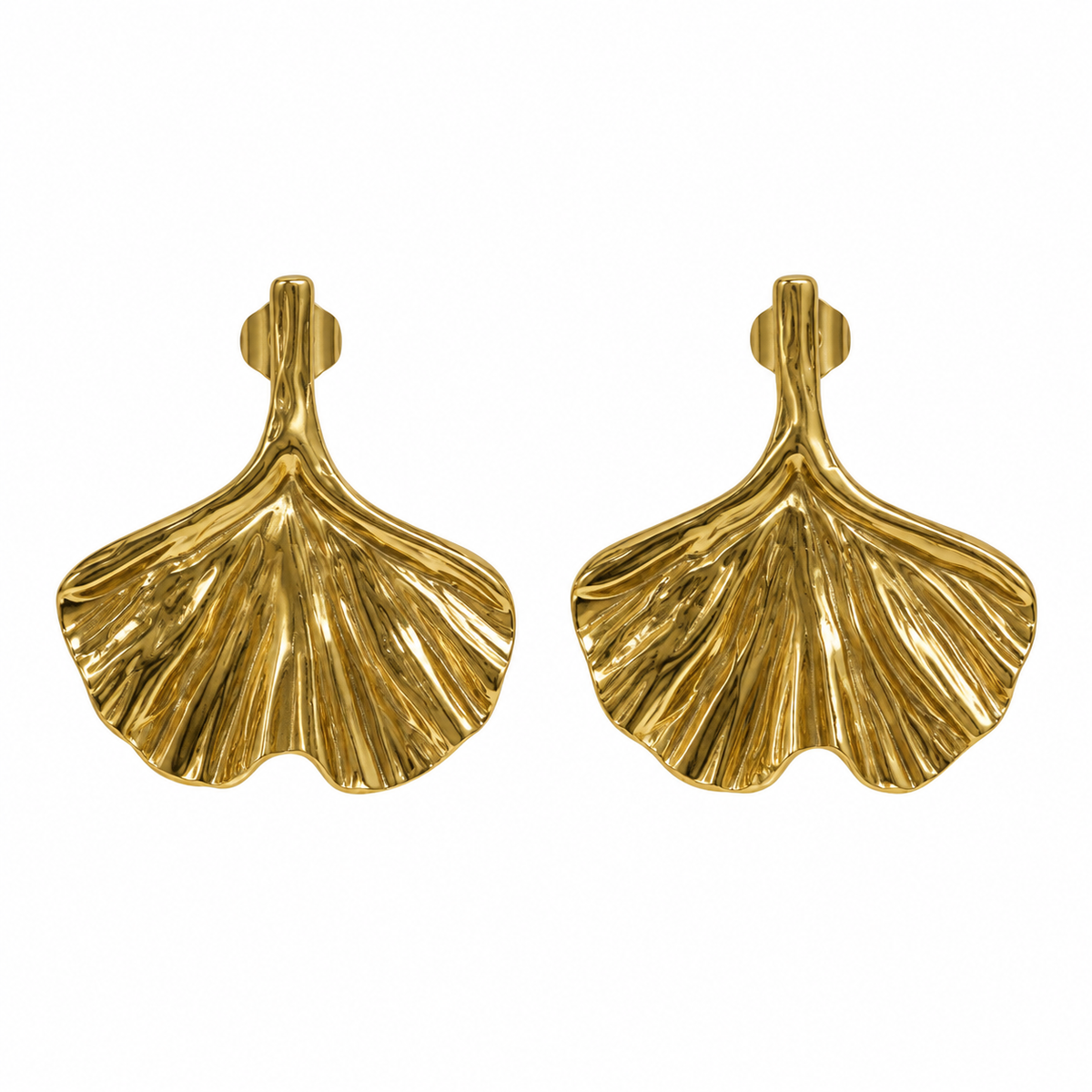 Aretes dorados hoja