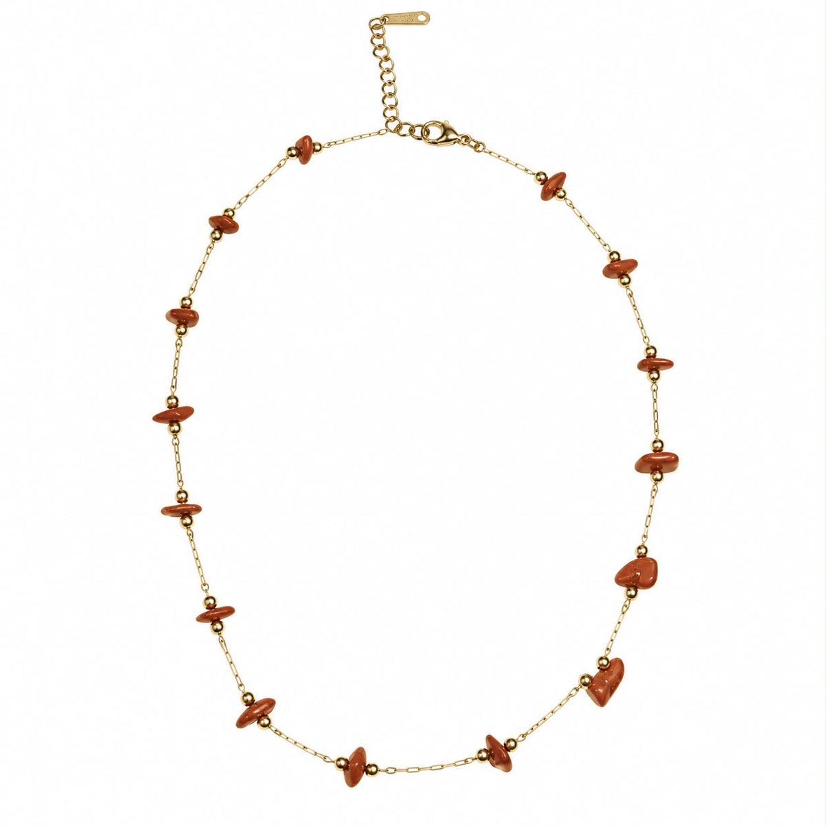 Collar de piedras chicas terracota