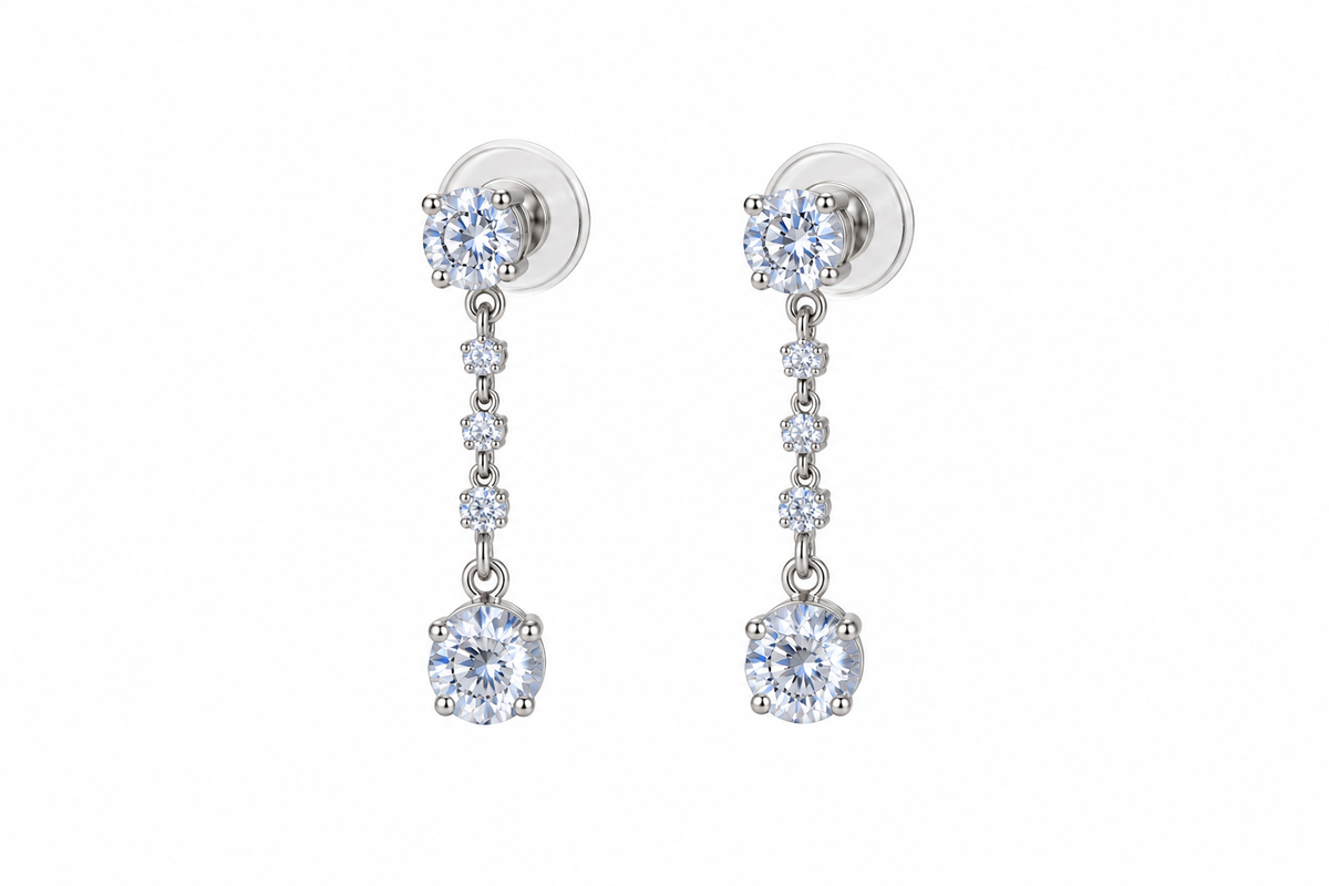 Aretes chicos colgantes plata