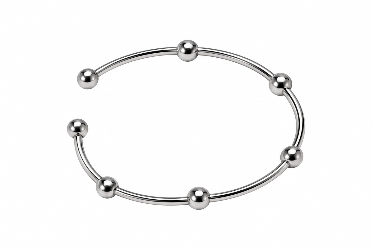 Pulsera ajustable bolitas plata