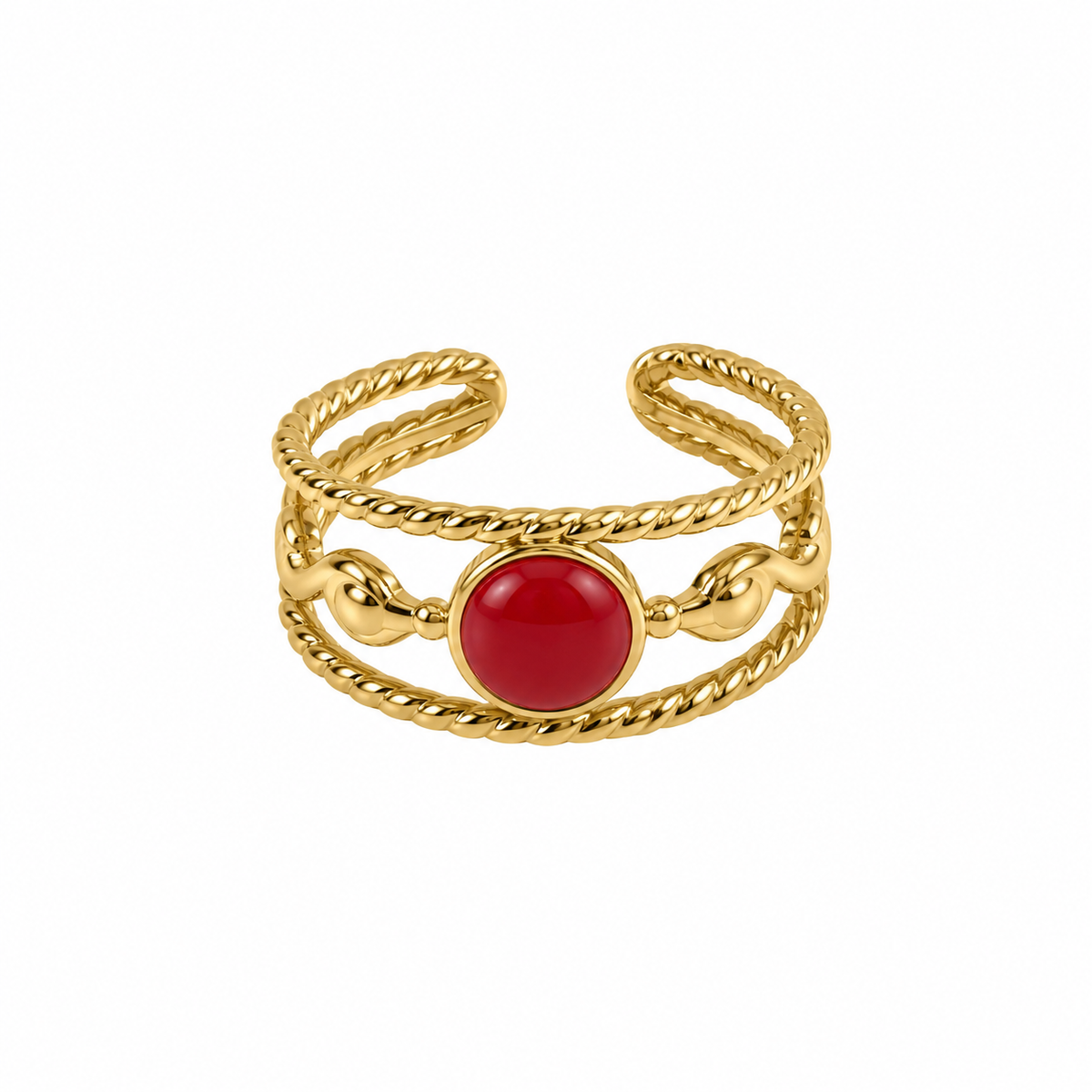 Anillo ajustable piedra vino