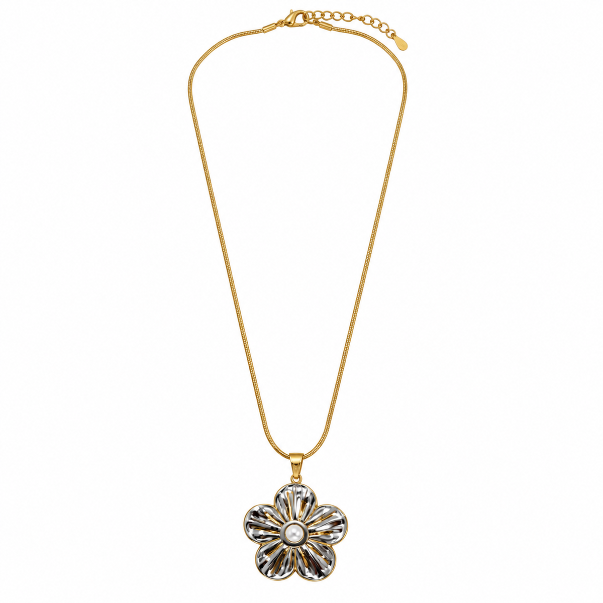 Collar flor bicolor