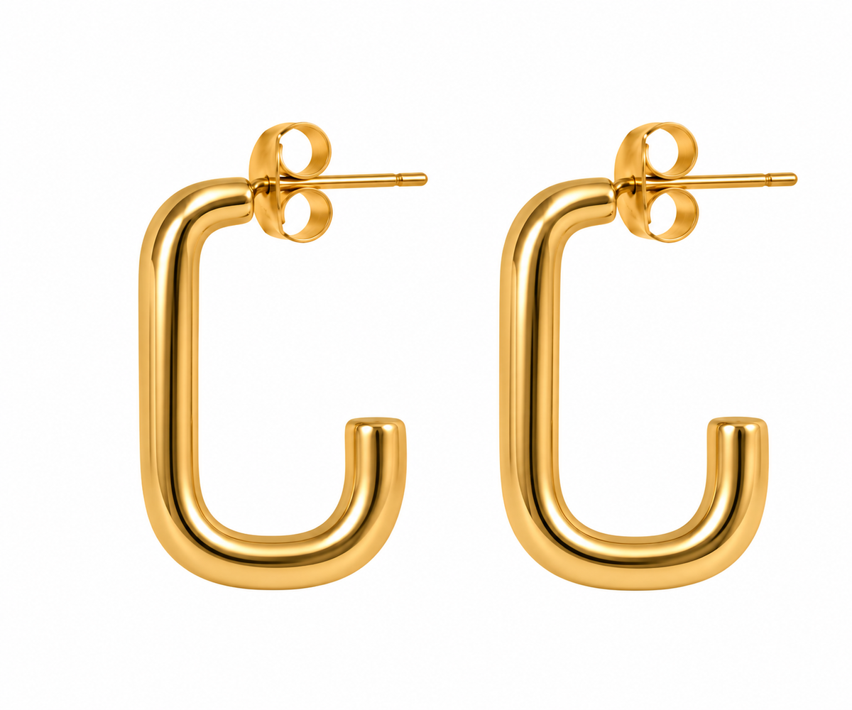 Aretes básicos dorados