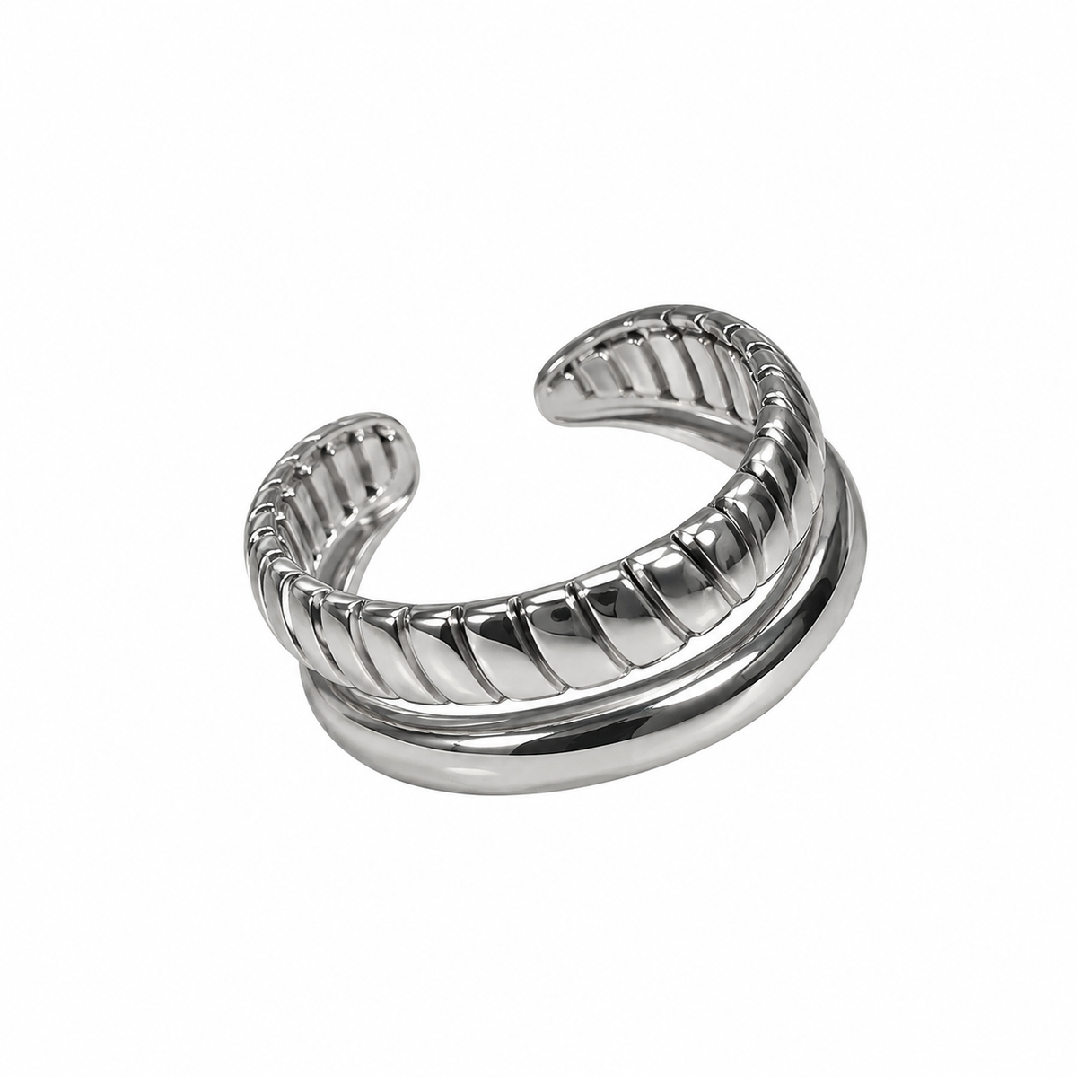 Anillo doble ajustable plata