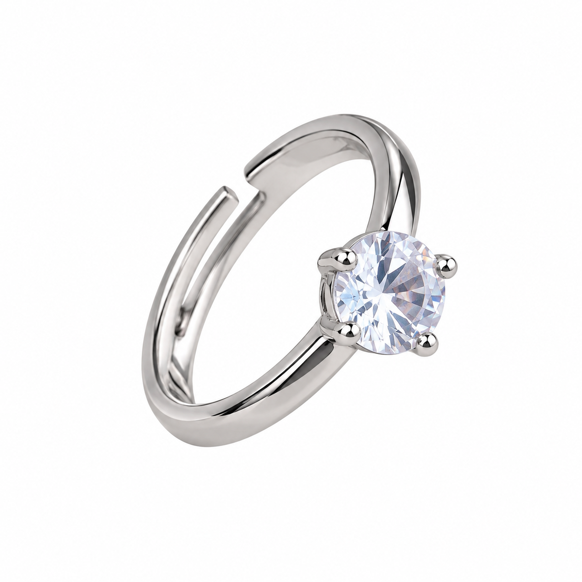 Anillo ajustable con piedra plata