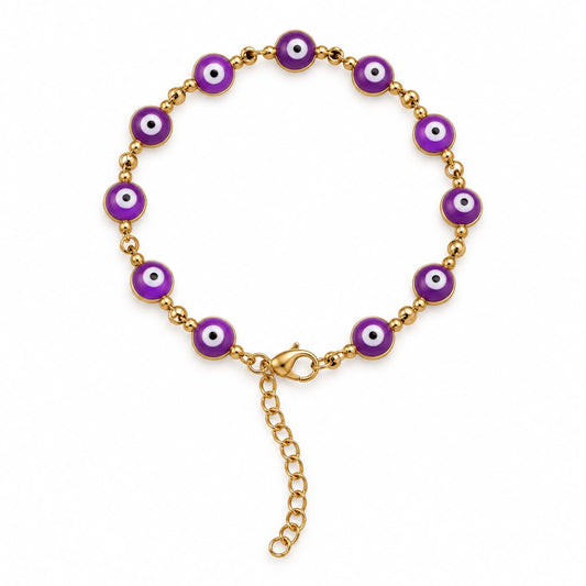 Pulsera de ojitos color lila