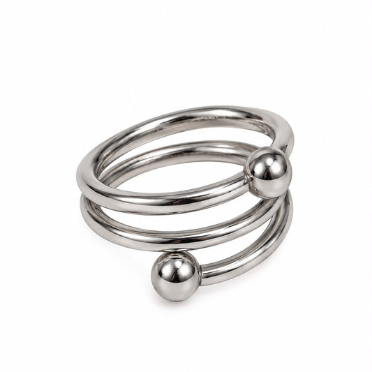 Anillo plata con bolitas