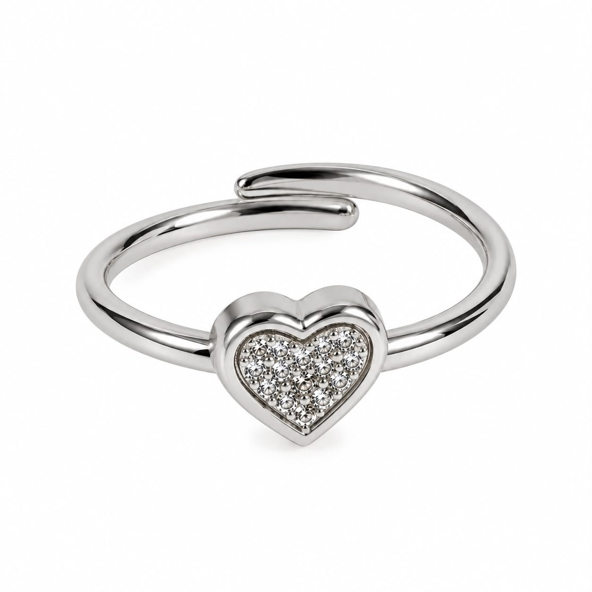 Anillo corazón ajustable plata