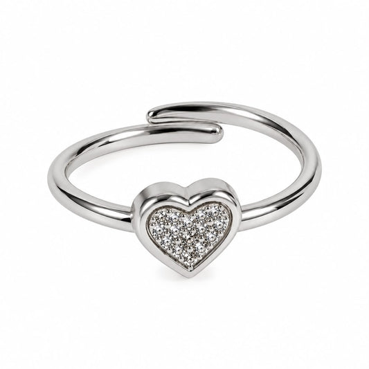 Anillo corazón ajustable plata