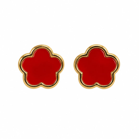 Arete flor roja