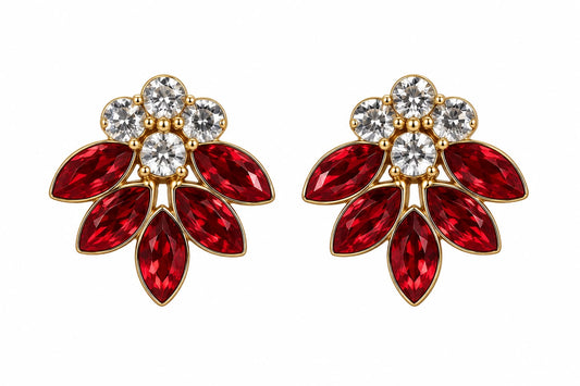 Aretes de fiesta piedra rojos