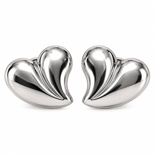 Aretes corazón plata
