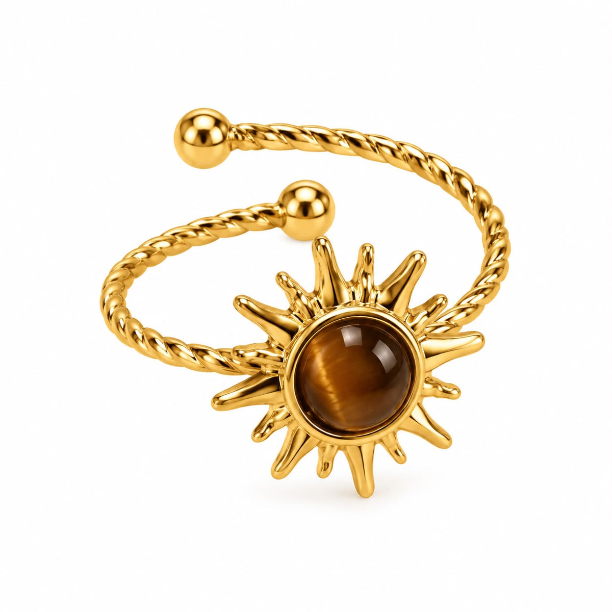 Anillo ajustable sol café