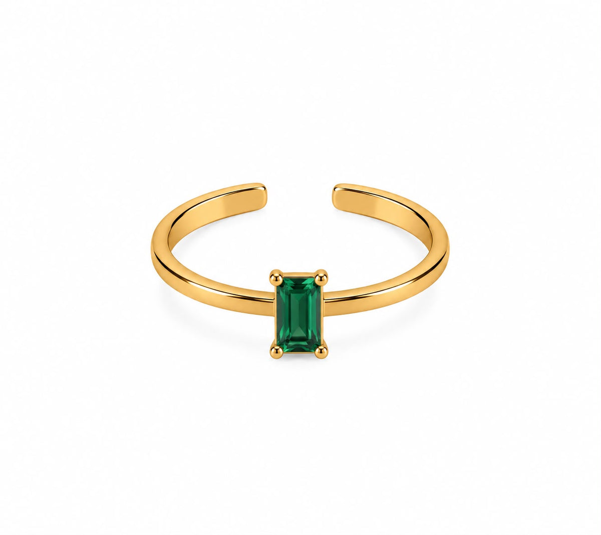 Anillo ajustable piedra verde