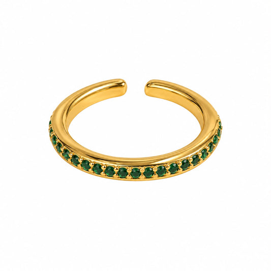 Anillo churumbela piedras verdes