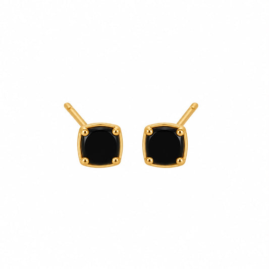Aretes chiquitos piedra negra