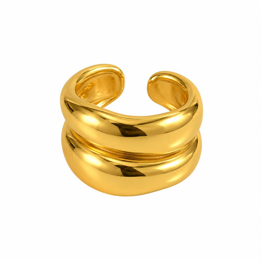Anillo chunky ajustable dorado