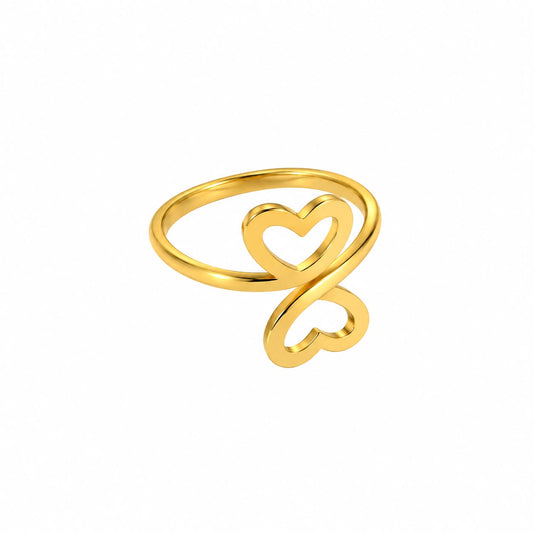 Anillo corazones dorado ajustable