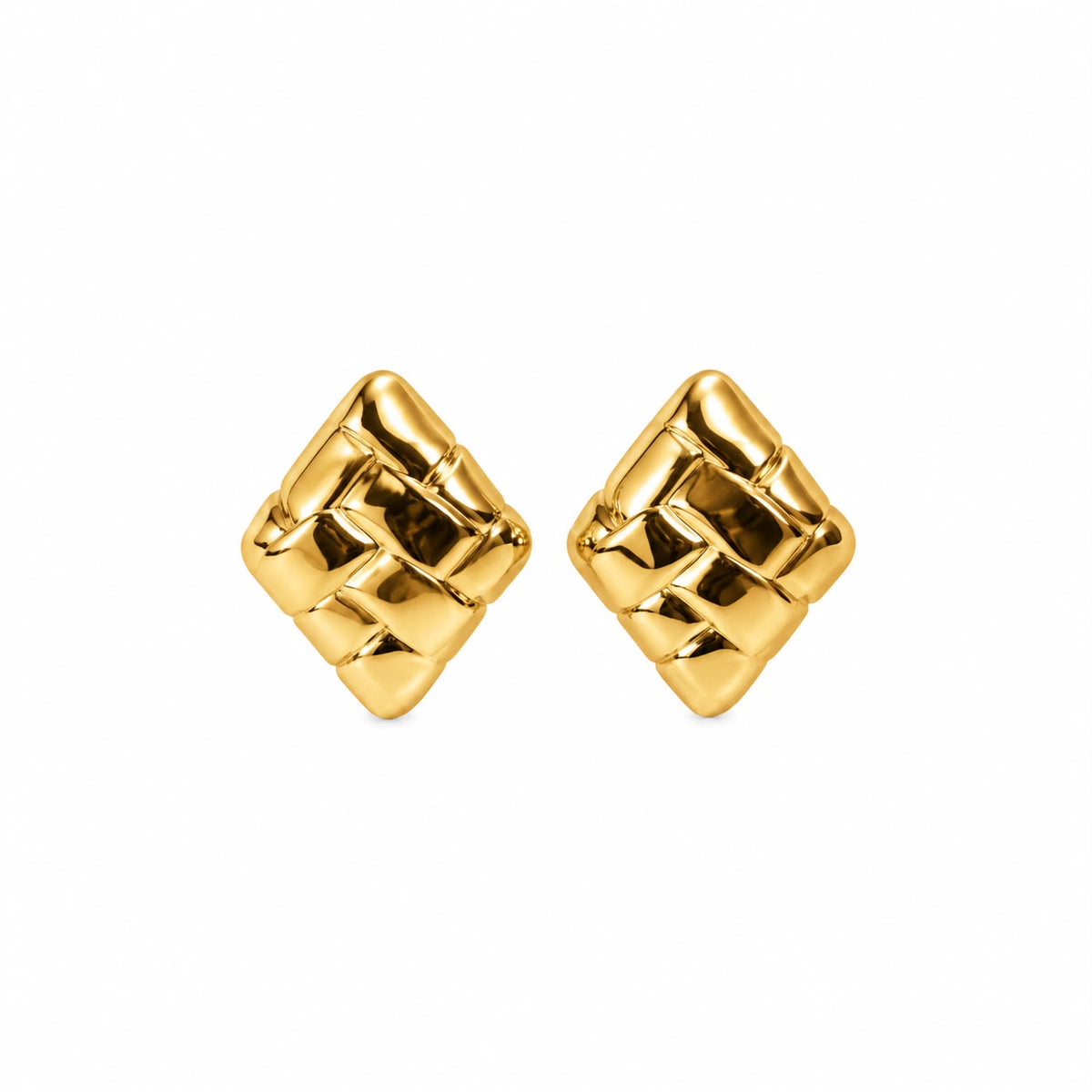 Aretes rombo dorado