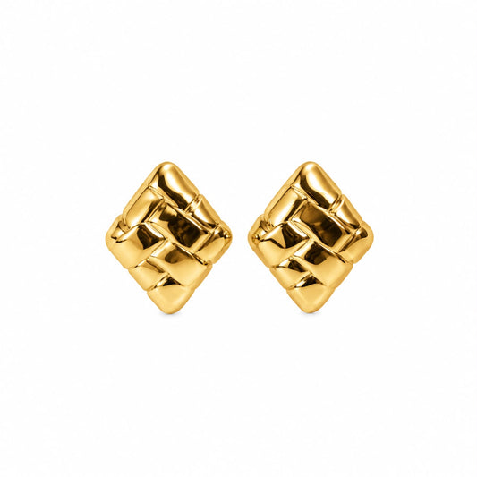 Aretes rombo dorado