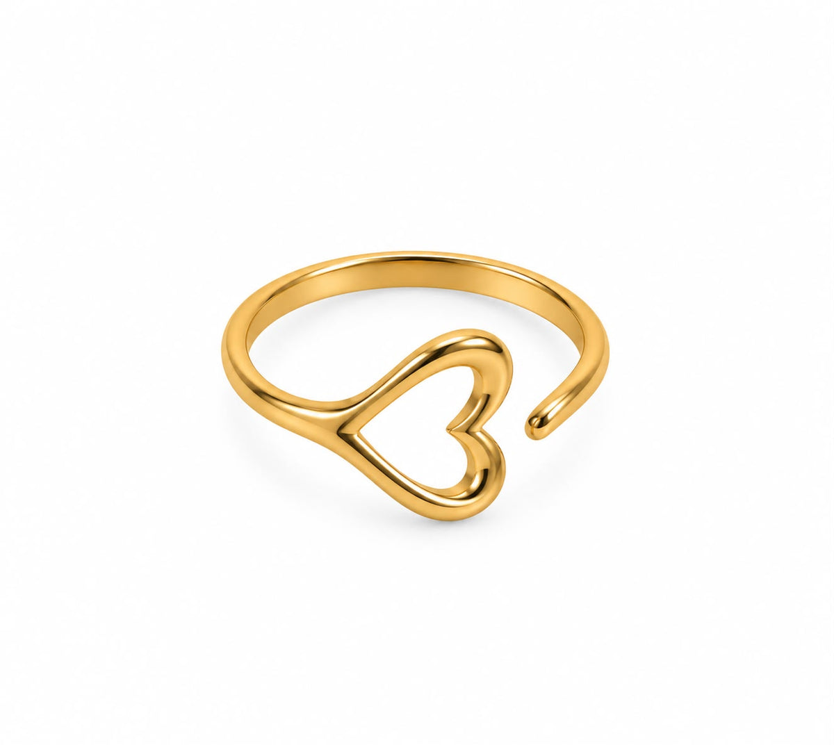 Anillo corazón ajustable dorado