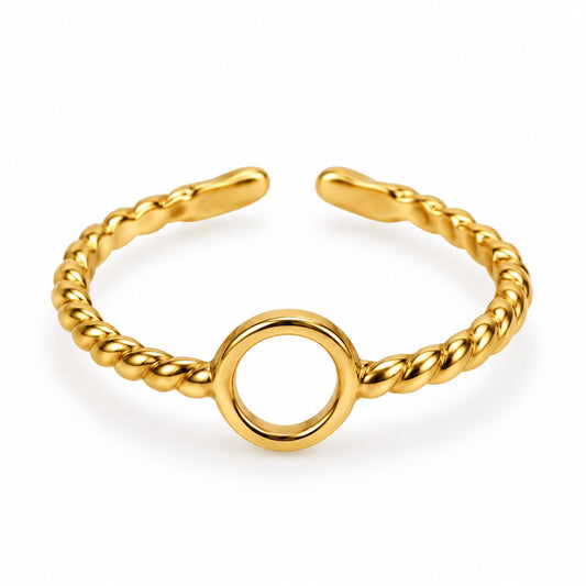 Anillo delgado ajustable dorado