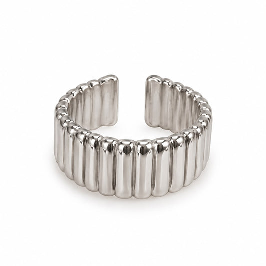 Anillo chunky ajustable plata