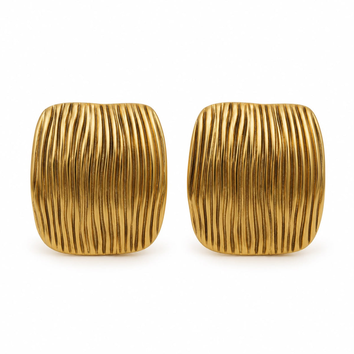 Aretes cuadro dorado