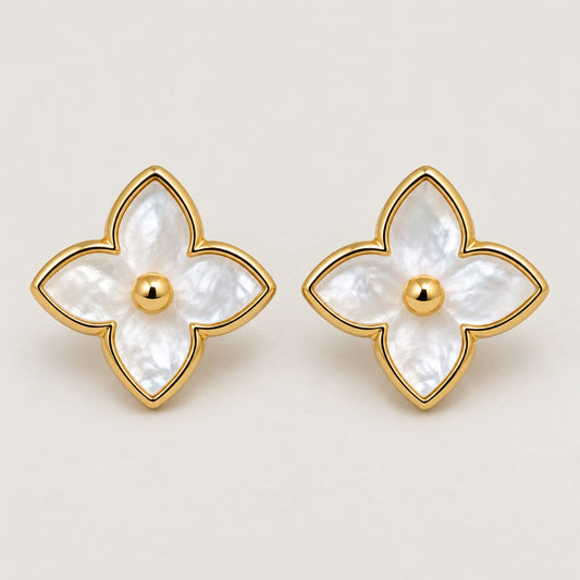 Aretes tipo LV dorado