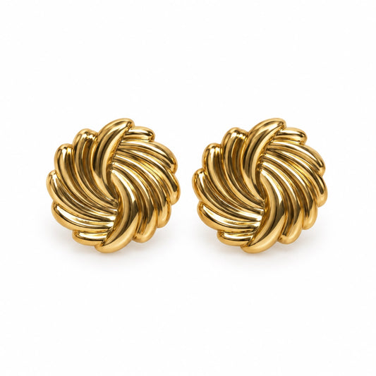 Aretes de rueda dorada