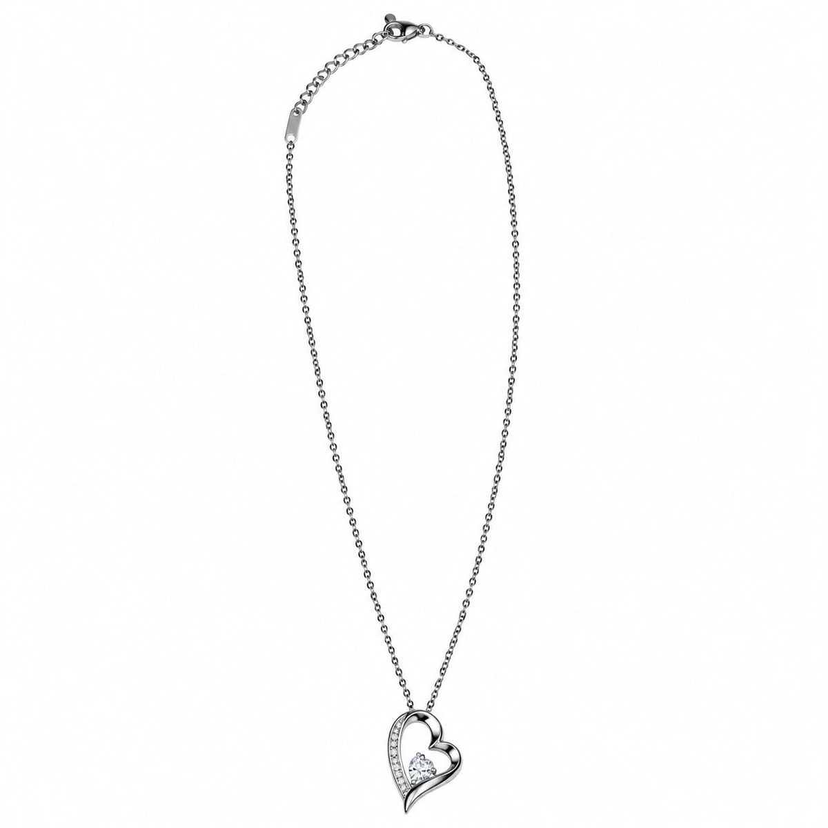 Collar de corazón plata