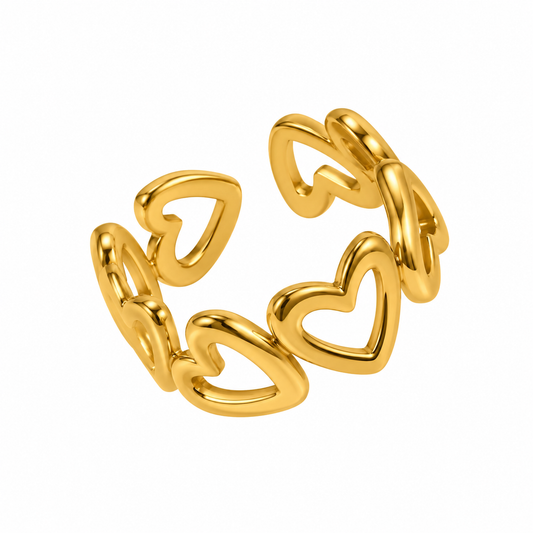 Anillo ajustable corazones