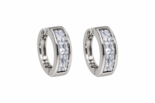 Arracadas chicas plata con piedra