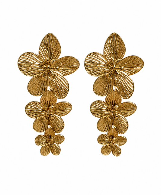 Aretes de tres flores