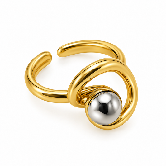 Anillo ajustable bicolor