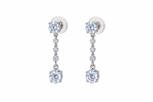 Aretes chicos colgantes plata
