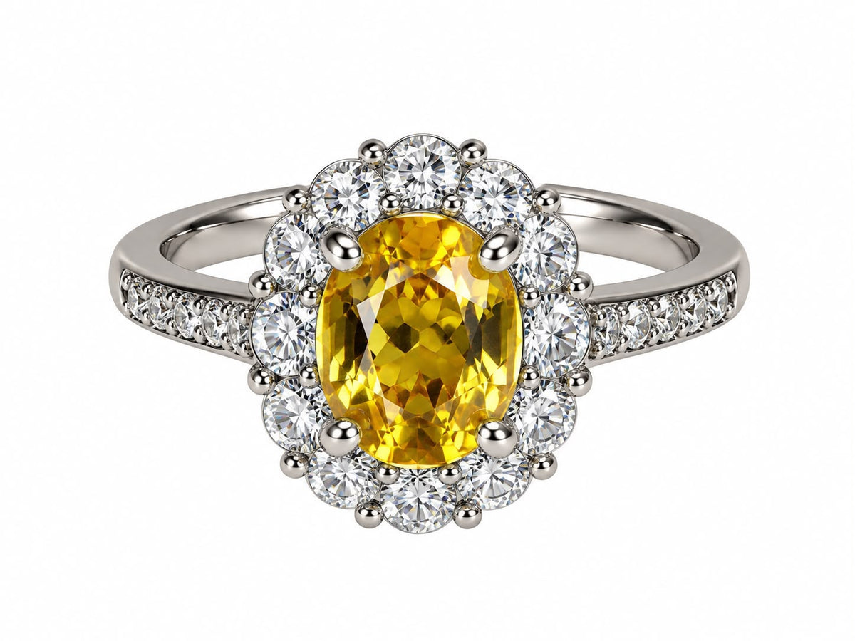 Anillo ajustable piedra amarilla