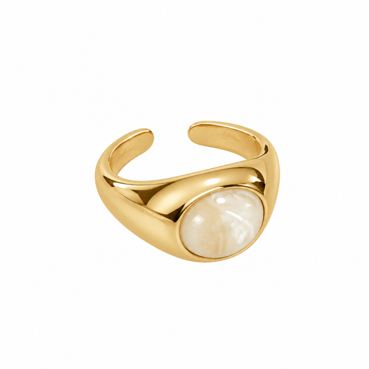 Anillo ajustable piedra blanca