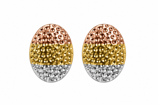 Aretes tricolor forma ovalada
