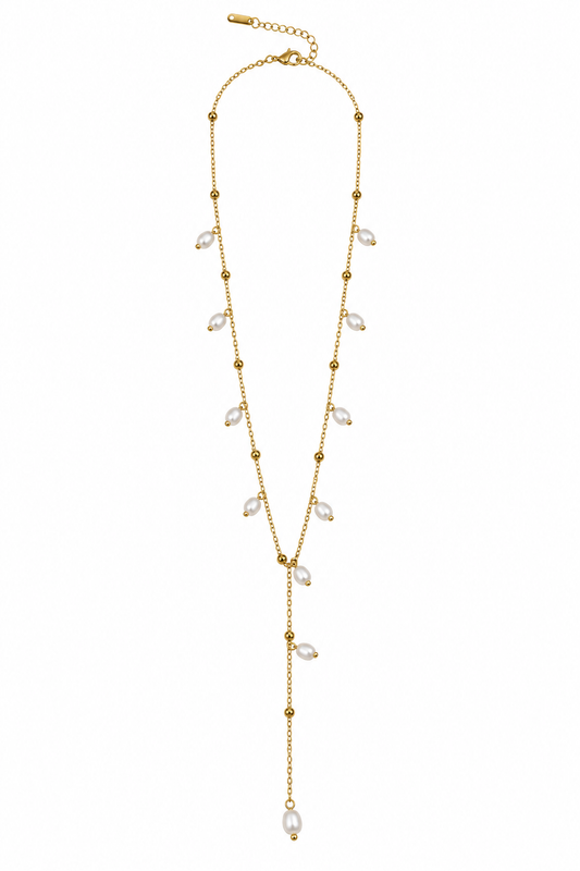 Collar con perlas ajustable