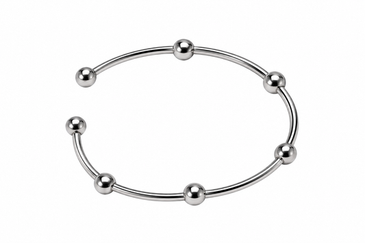 Pulsera ajustable bolitas plata